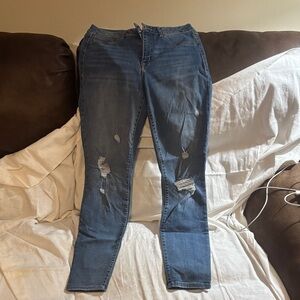 Rewash Women's Distressed Skinny Jeans - Blue